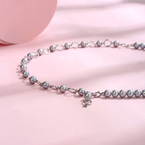 8.5-9.5mm Freshwater Grey Pearl Spliced Necklace - House Of Pearls